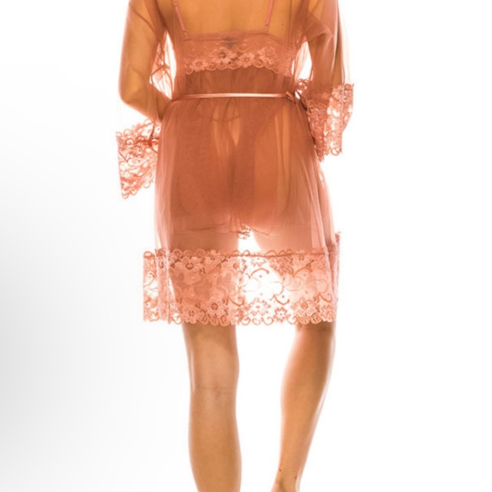 NWT Sheer Lace Babydoll Mauve - 3PC - MEDIUM - Picture 5 of 5